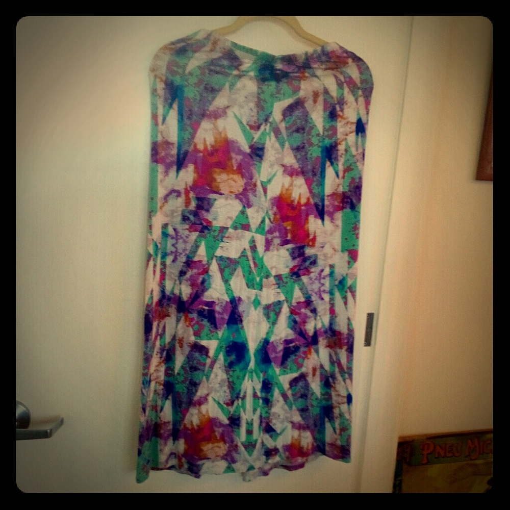 Long abstract print midi skirt